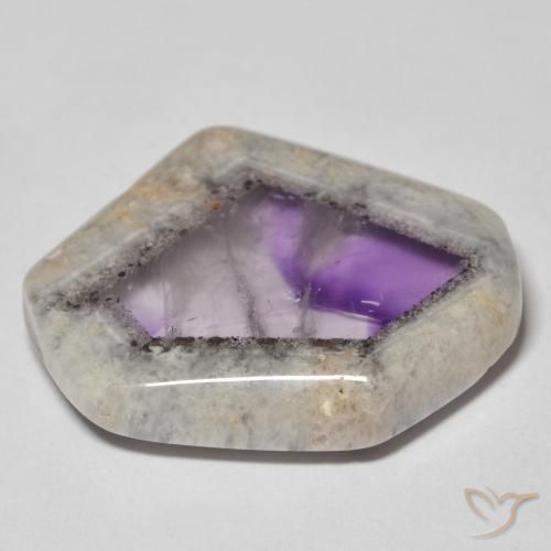 21.85ct 자연스러운 다색 자수정 지오드 슬라이스, 팬시한, 투명한