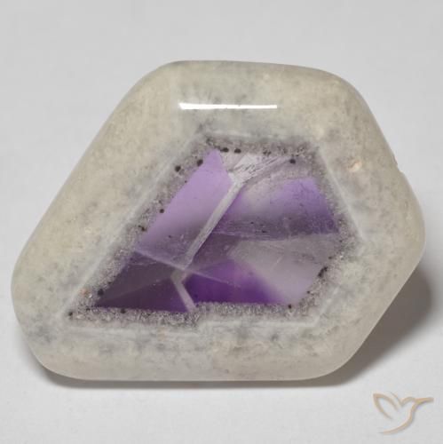 21.95ct 자연스러운 다색 자수정 지오드 슬라이스, 팬시한, 투명한