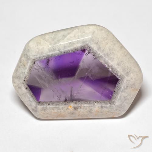 57.02ct 자연스러운 다색 자수정 지오드 슬라이스, 팬시한, 투명한