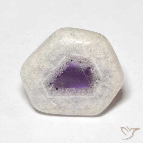 8.01ct 자연스러운 다색 자수정 지오드 슬라이스, 팬시한, 투명한