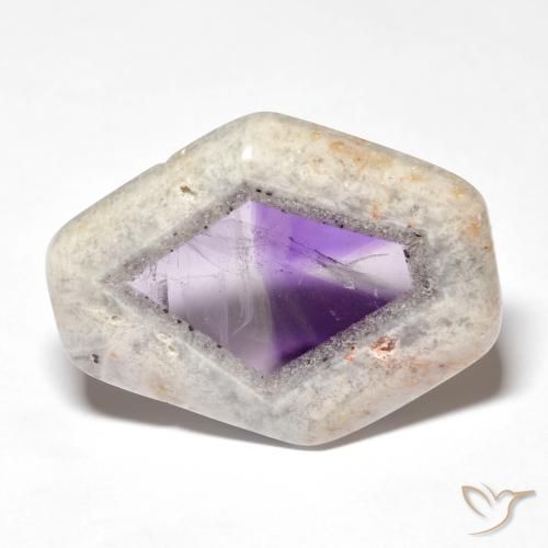 31.11캐럿 천연 멀티컬러 아메시스트 지오드 슬라이스, 멋진 모양, 29.6×23.1 mm, 투명한