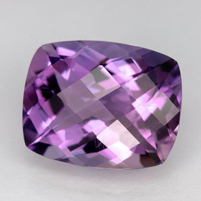 6.13캐럿 천연 바이올렛 아메시스트, 쿠션 컷, 13.3×10.6 mm, VVS