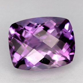 6.13캐럿 천연 바이올렛 아메시스트, 쿠션 컷, 13.3×10.6 mm, VVS