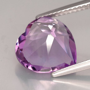 3.90캐럿 천연 바이올렛 아메시스트, 하트 모양, 11.3×11.1 mm, VVS