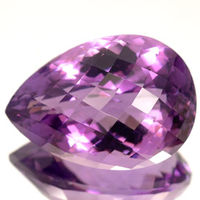 14.09캐럿 천연 바이올렛 아메시스트, 배 모양, 18.9×13.2 mm, VVS