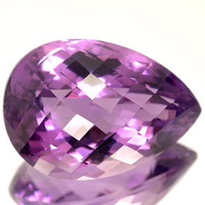 14.09캐럿 천연 바이올렛 아메시스트, 배 모양, 18.9×13.2 mm, VVS