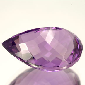 14.09캐럿 천연 바이올렛 아메시스트, 배 모양, 18.9×13.2 mm, VVS