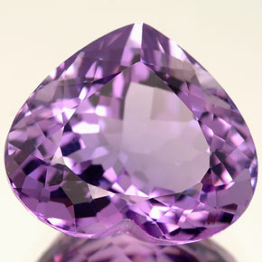 12.13캐럿 천연 바이올렛 아메시스트, 하트 모양, 16.4×14.2 mm, VVS