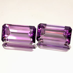 캐럿 천연 바이올렛 아메시스트 보석, 에메랄드 컷, 18.1×10.1 mm, IF