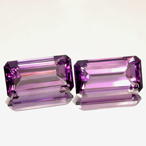 캐럿 천연 바이올렛 아메시스트 보석, 에메랄드 컷, 18.1×10.1 mm, IF