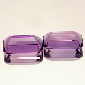 캐럿 천연 바이올렛 아메시스트 보석, 에메랄드 컷, 18.1×10.1 mm, IF