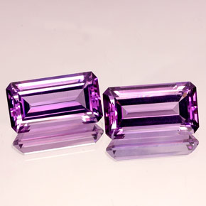 캐럿 천연 바이올렛 아메시스트 보석, 에메랄드 컷, 18.1×10.1 mm, IF