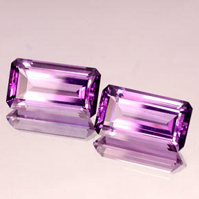 캐럿 천연 바이올렛 아메시스트 보석, 에메랄드 컷, 18.1×10.1 mm, IF