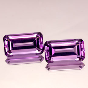 캐럿 천연 바이올렛 아메시스트 보석, 에메랄드 컷, 17.9×10.1 mm, IF