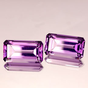 캐럿 천연 바이올렛 아메시스트 보석, 에메랄드 컷, 17.9×10.1 mm, IF