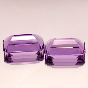 캐럿 천연 바이올렛 아메시스트 보석, 에메랄드 컷, 17.9×10.1 mm, IF