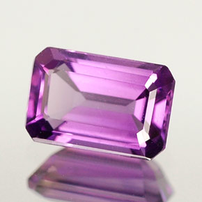 0.50캐럿 천연 바이올렛 아메시스트, 에메랄드 컷, 6.1×4 mm, VVS-VS