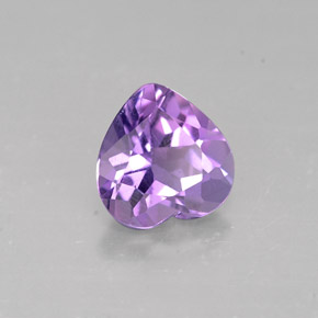 0.72캐럿 천연 바이올렛 아메시스트, 하트 모양, 6.1×6.1 mm, VS
