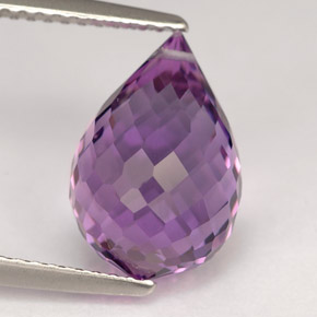 5.25캐럿 천연 바이올렛 아메시스트, 브리올레트, 12.8×8.6 mm, VVS