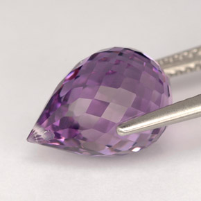 5.25캐럿 천연 바이올렛 아메시스트, 브리올레트, 12.8×8.6 mm, VVS