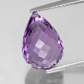 5.73캐럿 천연 바이올렛 아메시스트, 브리올레트, 13.2×9.1 mm, VVS