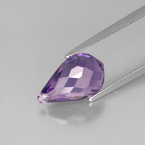 4.16캐럿 천연 바이올렛 아메시스트, 브리올레트, 14.1×8.3 mm, VVS