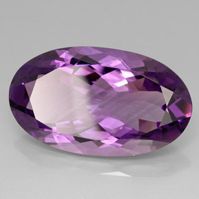 33.67캐럿 천연 바이올렛 아메시스트, 타원형 컷, 30.5×17.9 mm, VVS