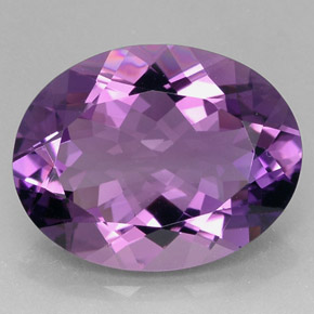 28.36캐럿 천연 바이올렛 아메시스트, 타원형 컷, 24.7×19.2 mm, IF