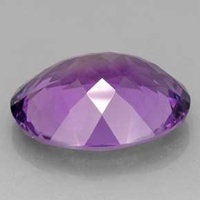 28.36캐럿 천연 바이올렛 아메시스트, 타원형 컷, 24.7×19.2 mm, IF