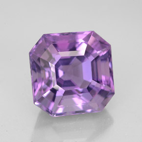 5.77캐럿 천연 바이올렛 아메시스트, 에메랄드 컷, 10.6×10.6 mm, VVS