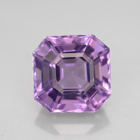 4.24캐럿 천연 바이올렛 아메시스트, 에메랄드 컷, 9.9×9.8 mm, VVS