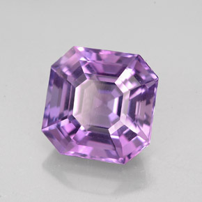 4.24캐럿 천연 바이올렛 아메시스트, 에메랄드 컷, 9.9×9.8 mm, VVS