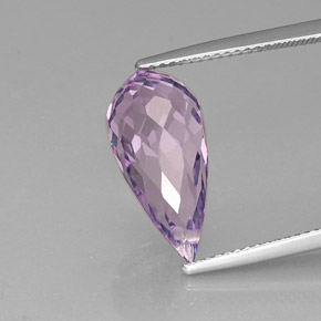 6.14캐럿 천연 바이올렛 아메시스트, 브리올레트, 17×8.2 mm, VVS