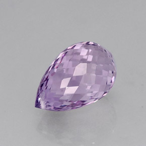 12.67캐럿 천연 바이올렛 아메시스트, 브리올레트, 17.6×11.3 mm, VVS