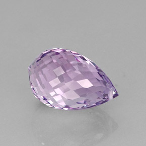 12.67캐럿 천연 바이올렛 아메시스트, 브리올레트, 17.6×11.3 mm, VVS