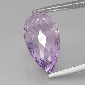 12.56캐럿 천연 바이올렛 아메시스트, 브리올레트, 20.3×10.6 mm, VVS