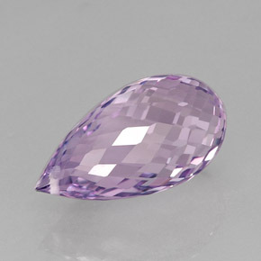 12.56캐럿 천연 바이올렛 아메시스트, 브리올레트, 20.3×10.6 mm, VVS