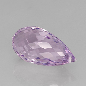 12.56캐럿 천연 바이올렛 아메시스트, 브리올레트, 20.3×10.6 mm, VVS