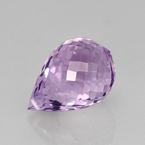 12.84캐럿 천연 바이올렛 아메시스트, 브리올레트, 16.9×11.7 mm, VVS