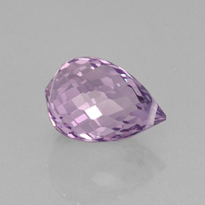 6.16캐럿 천연 바이올렛 아메시스트, 브리올레트, 13.4×9.1 mm, VVS