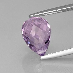 6.16캐럿 천연 바이올렛 아메시스트, 브리올레트, 13.4×9.1 mm, VVS