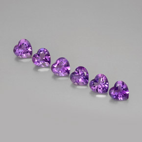 캐럿 천연 바이올렛 아메시스트 보석, 하트 모양, 6.2×6.1 mm, VVS-VS
