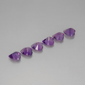 캐럿 천연 바이올렛 아메시스트 보석, 하트 모양, 6.2×6.1 mm, VVS-VS
