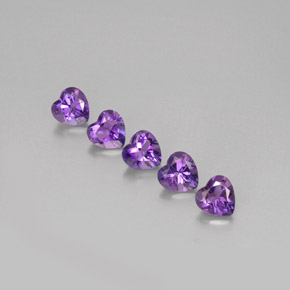 캐럿 천연 바이올렛 아메시스트 보석, 하트 모양, 6.2×6 mm, VVS-VS