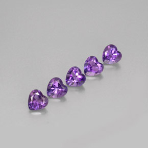 캐럿 천연 바이올렛 아메시스트 보석, 하트 모양, 6.2×6 mm, VVS-VS