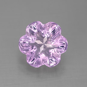 3.04캐럿 천연 바이올렛 아메시스트, 플라워 컷, 9.5×9.1 mm, 투명한