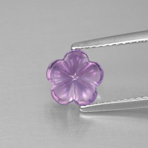 1.54캐럿 천연 바이올렛 아메시스트, 플라워 컷, 7.4×7.3 mm, 투명한