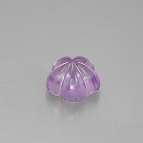 1.54캐럿 천연 바이올렛 아메시스트, 플라워 컷, 7.4×7.3 mm, 투명한
