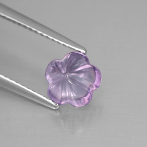1.53캐럿 천연 바이올렛 아메시스트, 플라워 컷, 7.5×7.3 mm, 투명한