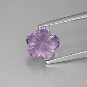 1.93캐럿 천연 바이올렛 아메시스트, 플라워 컷, 8.1×7.9 mm, 투명한